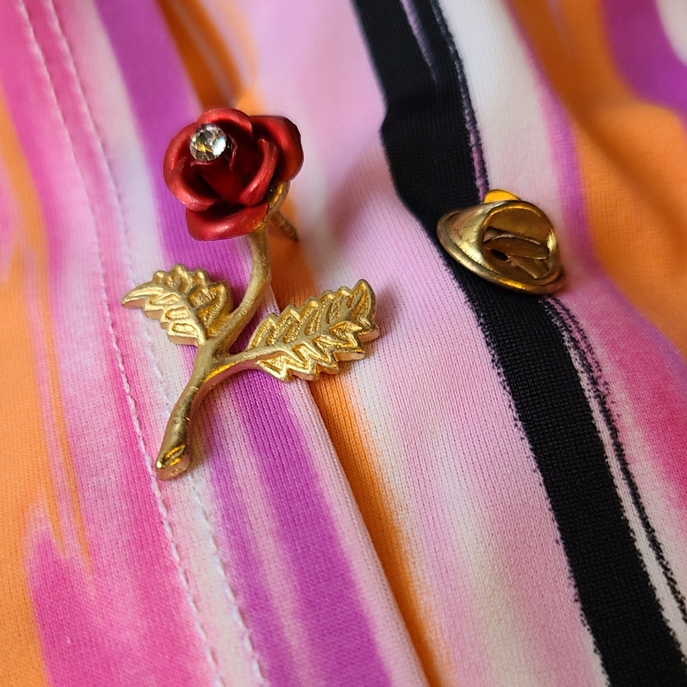 Vintage Red Rose Pin